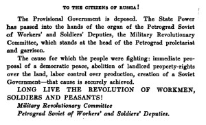 English Bolshevik Proclamation, 1917